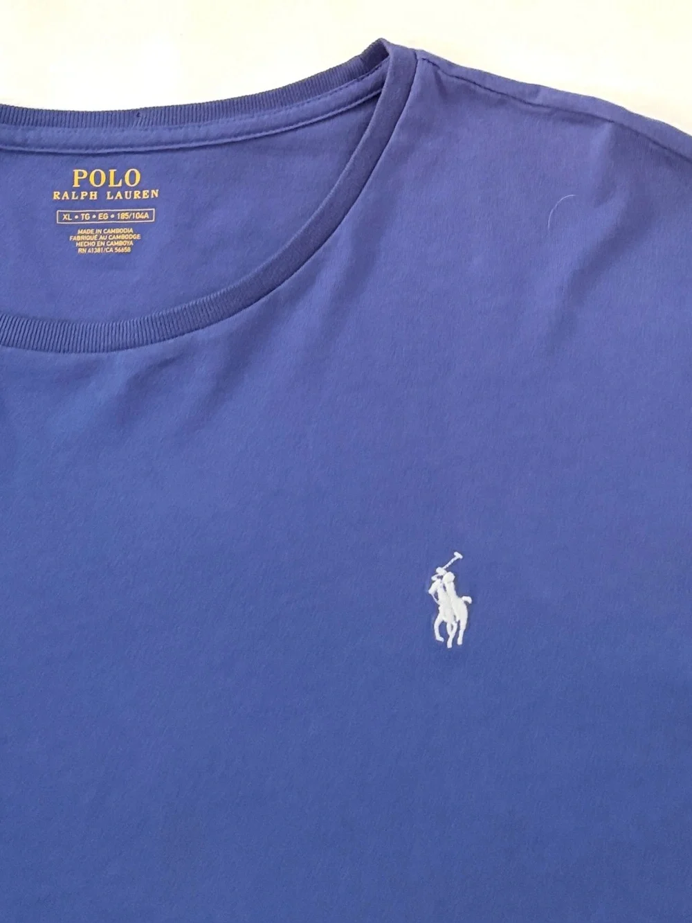 Polo Ralph Lauren Men's Classic Soft Cotton Crewneck T-Shirt Long Sleeve Blue XL